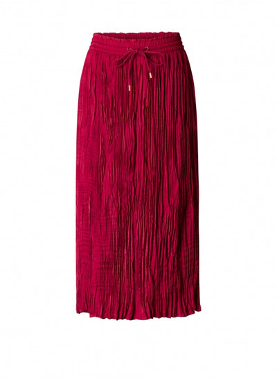 Yest - Farida Pleated Skirt in Dark Red