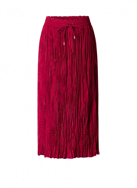 Yest - Farida Pleated Skirt in Dark Red