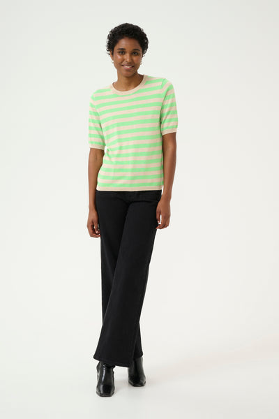 Kaffe - Alizza Wide Striped Knit in Green