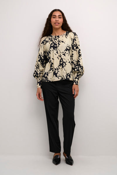 Kaffe - Louise Black and Cream Blouse