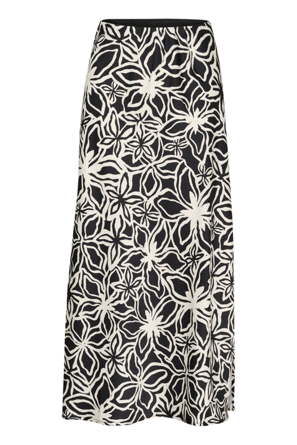 Kaffe - Avera Black & Ivory Silky Skirt