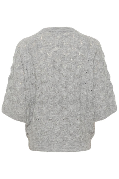 Kaffe - Kamlene Knit Pullover in Grey Melange showing the rear