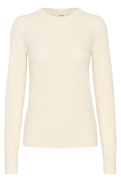 A lighter-weight jumper to take us from Summer into Autumn, the Spina has a crew neck and slightly puffed sleeves with a long cuff. It comes in a rich cream "whisper white" and pale sage "shadow".&nbsp; This is a useful transitional piece and would look equally great with a trouser suit or with jeans.