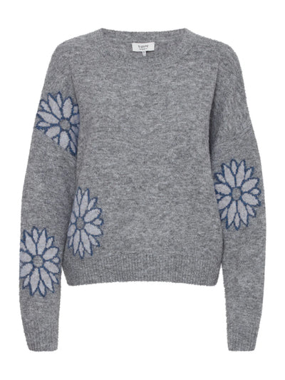 Indulge in the cosy elegance of the B Young Omea Flower Jumper. Made from a soft grey fine knit, this jumper is adorned with delicate flower detailing, adding a touch of femininity to your wardrobe. Experience comfort and style with this must-have piece.



Made of 53% polyester, 39% acrylic, 5% Wool, 3% elastic, machine wash 30 and reshape while wet, low iron if needed