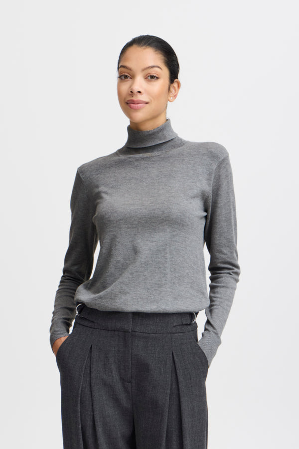 B Young - Morla Roll Neck in Grey