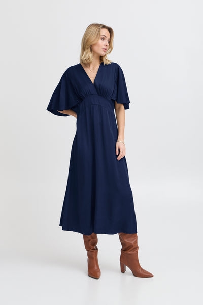 Sorbet Lana Navy Satin Dress