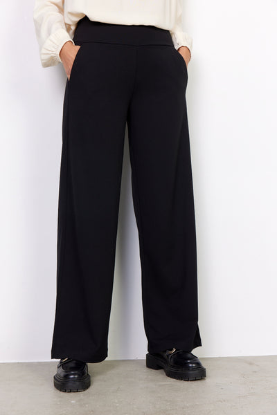 Soyaconcept - Siham Straight Legged Crepe Trousers in Black