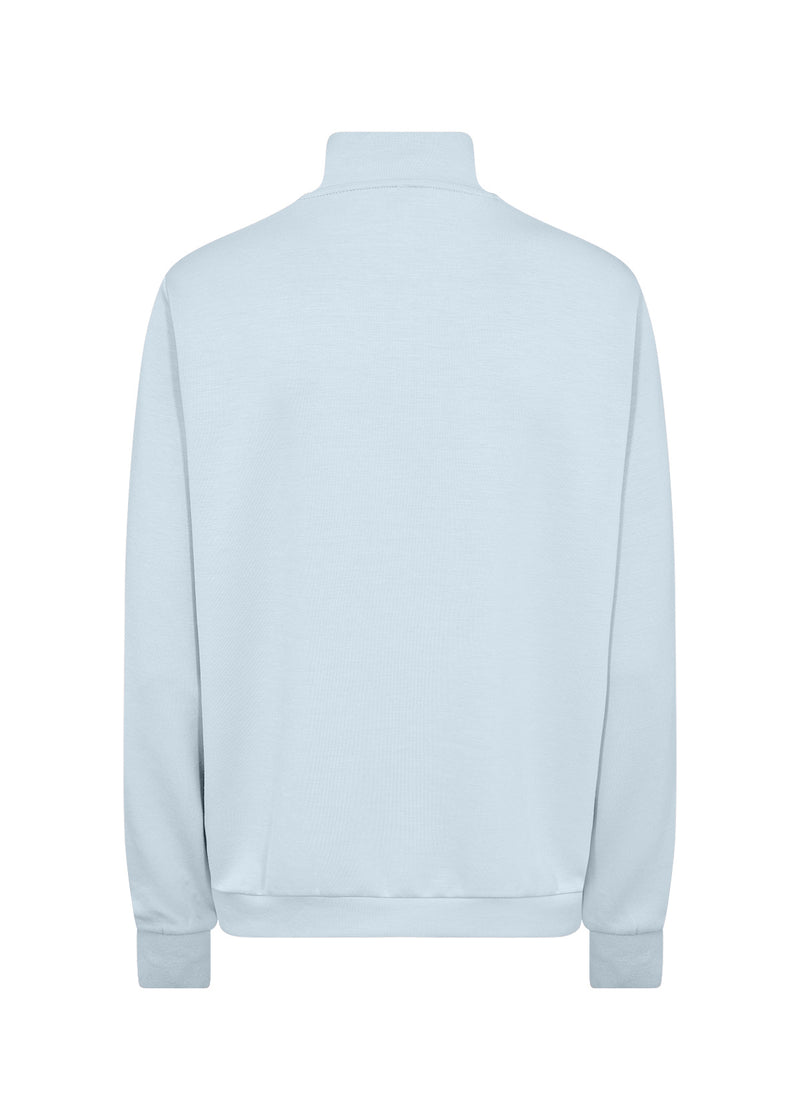 Soyaconcept - Banu 3/4 Zip up in Baby Blue showing the rear