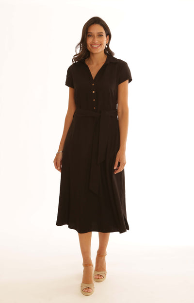 Pomodoro - Black Fit and Flare Dress