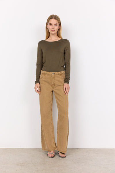 Soyaconconcept - Ivona Wide Legged Jeans in Camel