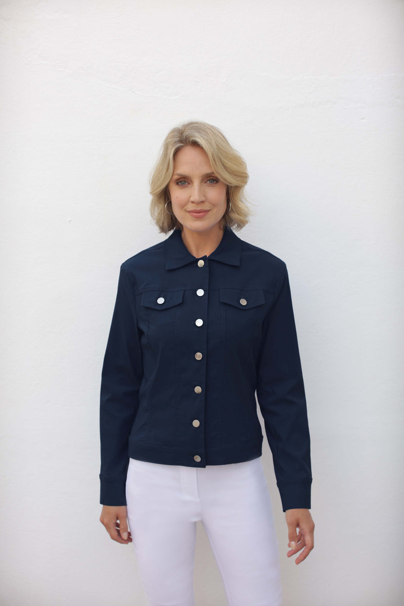 Pomodoro - Bengaline Jean Jacket in Navy or Stone