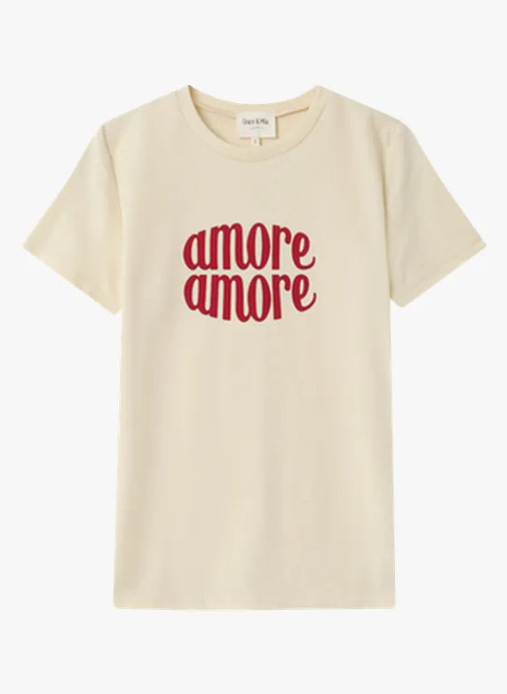 Elevate your everyday wardrobe with the Grace &amp; Mila Nicolette Tee! Available in Anthracite or Beige, this basic graphic tee is not only cute but also offers a bit of stretch for a comfortable fit. Perfect for adding a touch of style to any casual look.    Made of 92% cotton, 8% elastic, Machine wash 30 and air dry where possible, low iron if needed