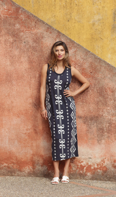 Pomodoro - Aztek Stripe Long Dress