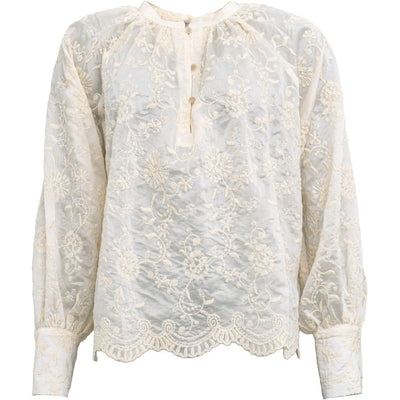 The Costamani Queen Blouse is the perfect combination of elegance and femininity. Made with delicate lace, this blouse will add a touch of sophistication to any outfit. (Bow) down to the queen of style with this Whisper White top!



Made of &nbsp;75% viscose, and 25%polyester, Machine wash delicate&nbsp;