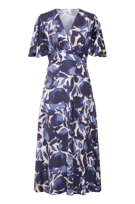 Sorbet -Lana Dress in navy leaf