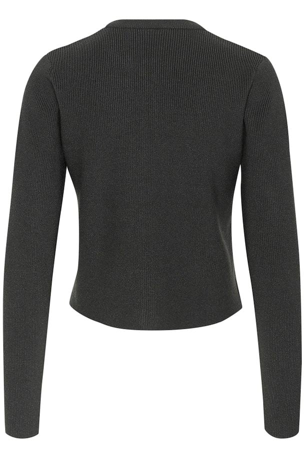 Kaffe - Amy Ribbed Cardigan in Black Oyster