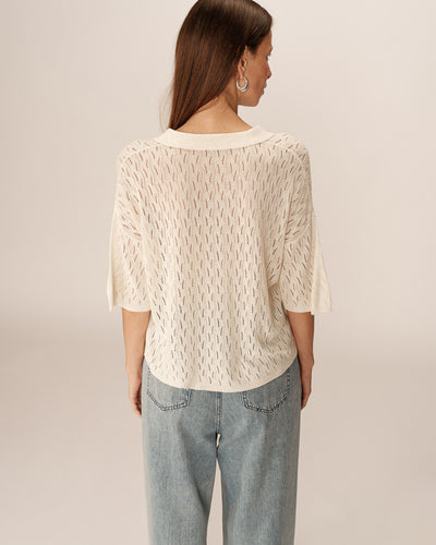 Grace & Mila - Pao Cream Crochet Cardigan