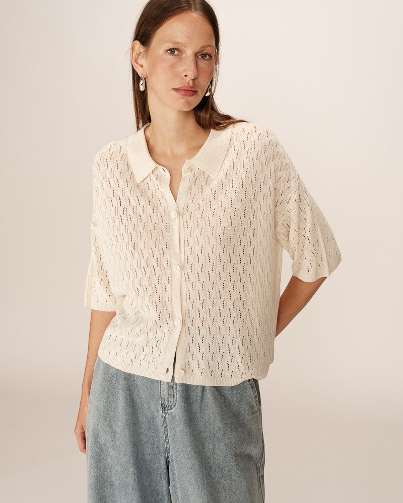 Grace & Mila - Pao Cream Crochet Cardigan