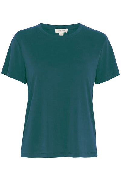 Soaked in Luxury -  Columbine Crew Neck T-Shirt in Rainforest Green