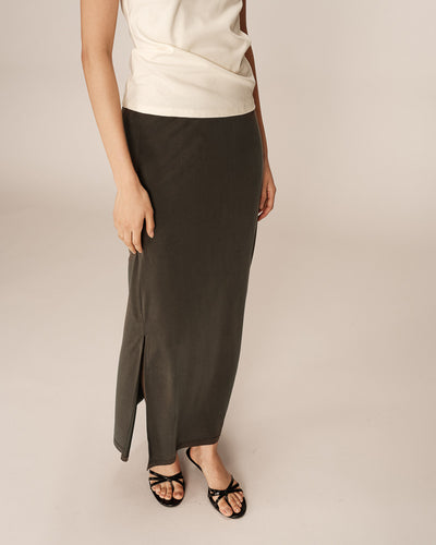 Grace & Mila - Please Khaki Midi Skirt