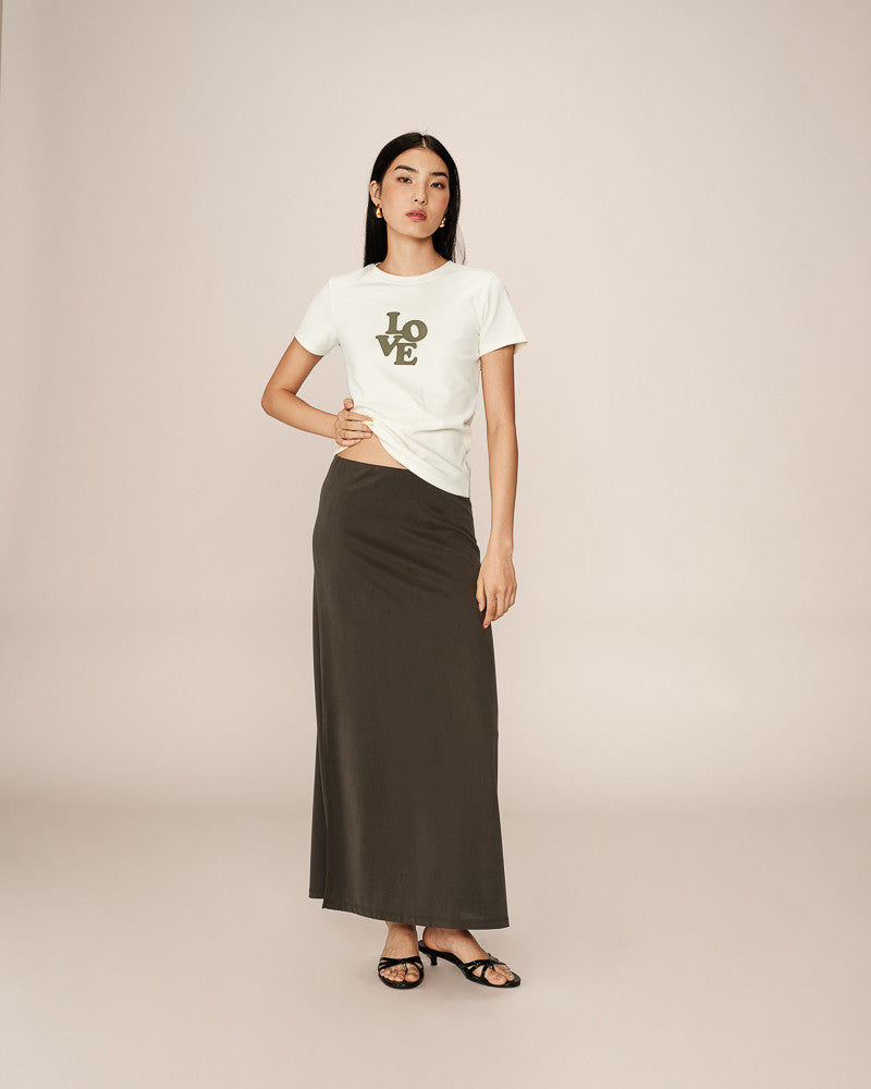 Grace & Mila - Please Khaki Midi Skirt