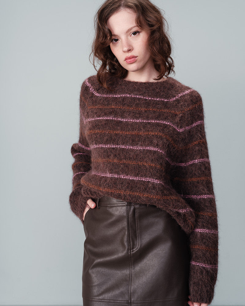 Grace & Mila - Nausica Brown Striped Jumper