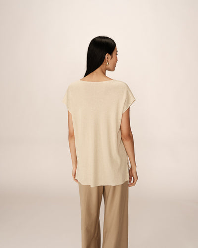 Grace & Mila - Pacino Pale Gold Lurex Top