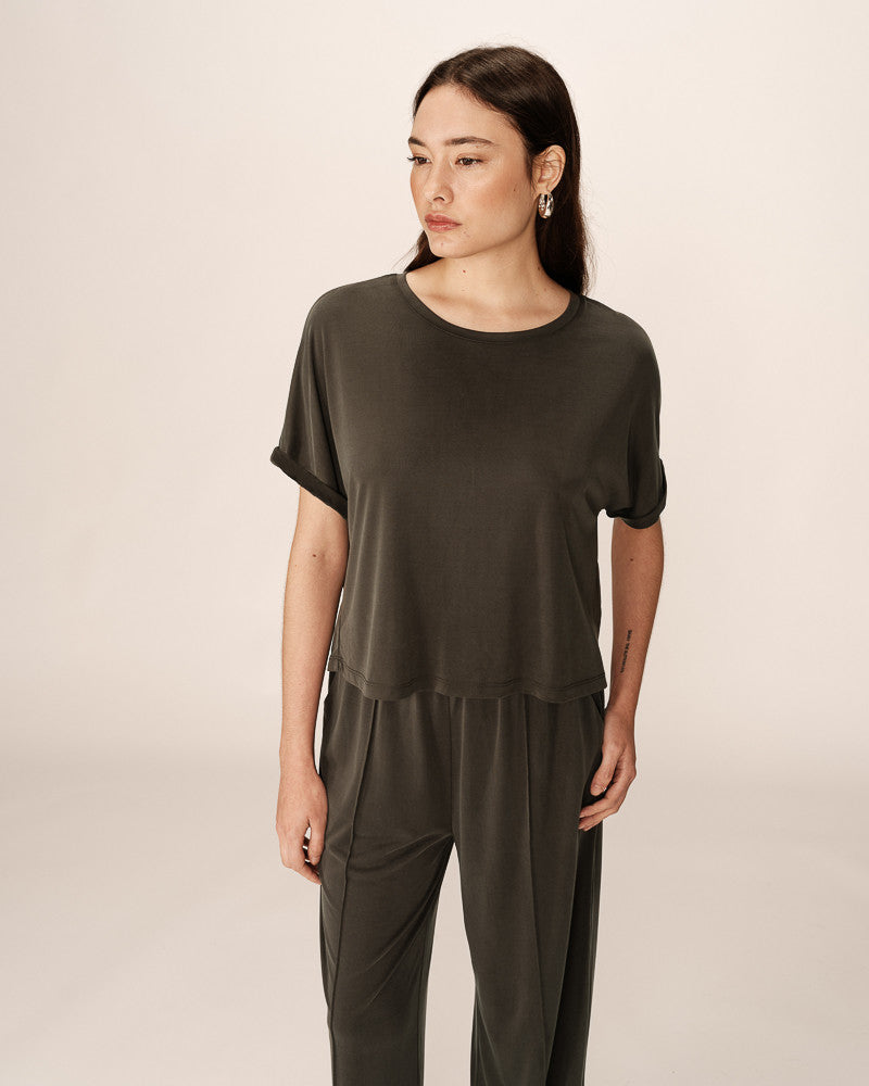 Grace & Mila - Parma Dark Khaki Top