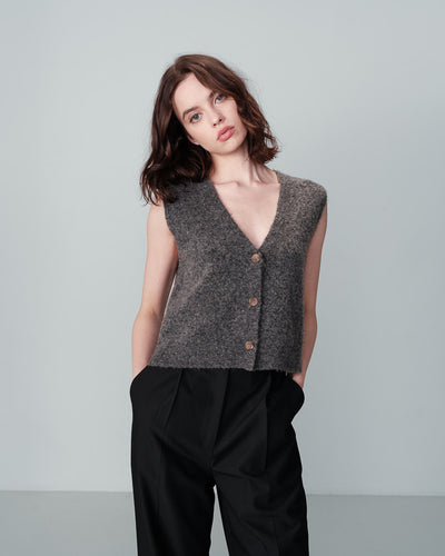 Grace & Mila - Woollen waistcoat in Anthracite Grey